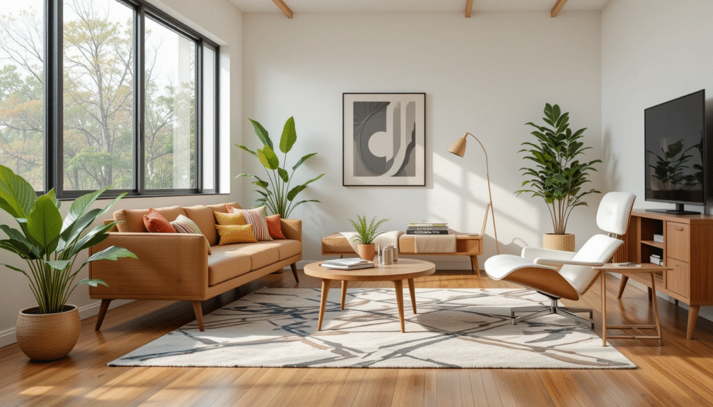 mid century modern living room