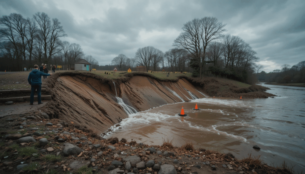 Locals Shocked After Riverbank Collapse Iford Playing Fields Here’s the Full Story riverbank collapse iford playing fields